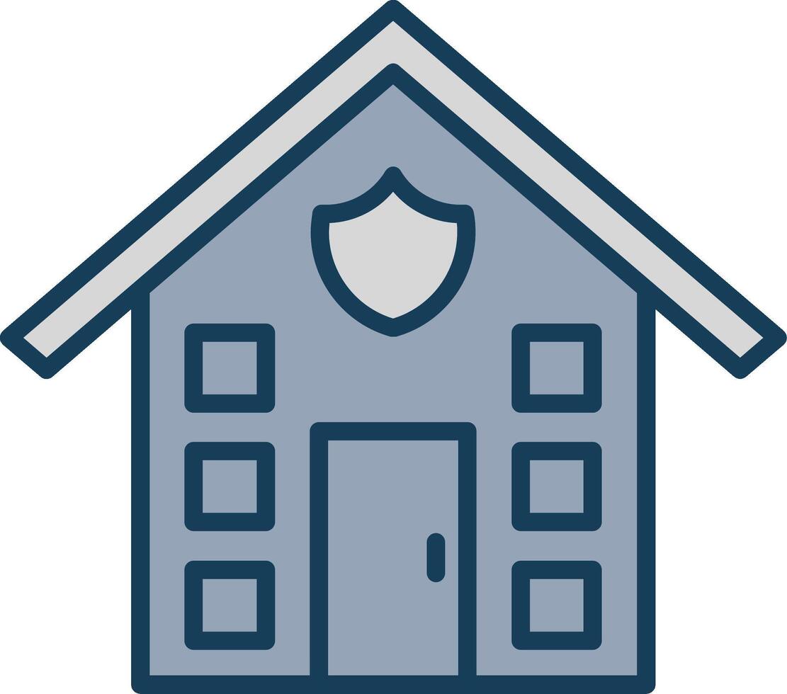 House Line Filled Grey Icon vector