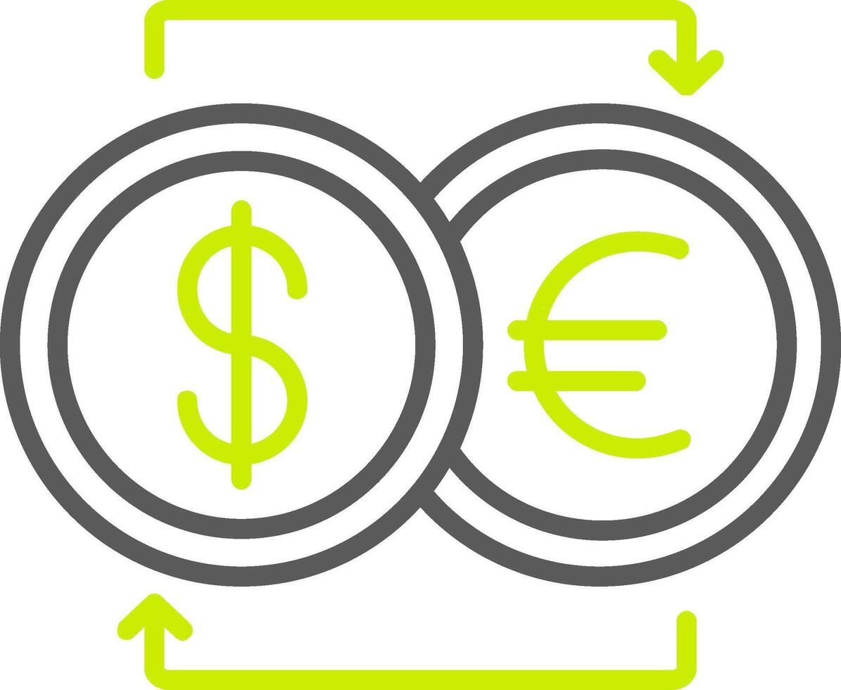 Currency Exchnage Line Two Color Icon vector