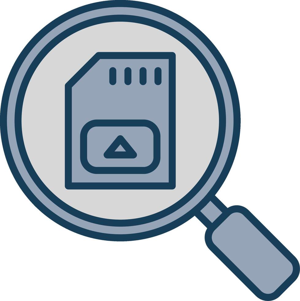 Sd Card Line Filled Grey Icon vector