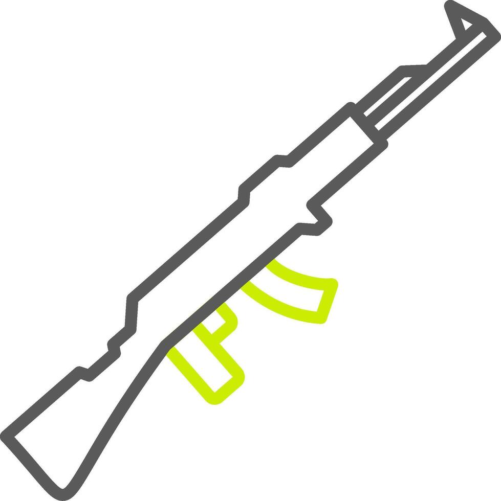 Gun Line Two Color Icon vector