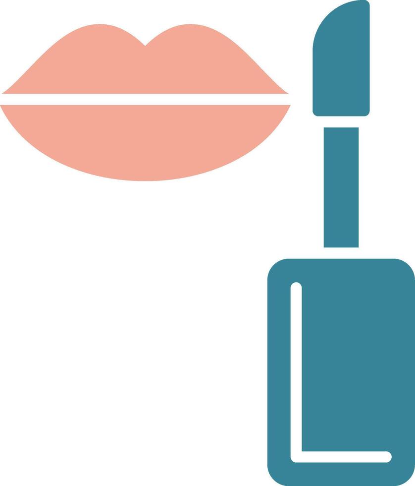 brillo de labios glifo dos color icono vector