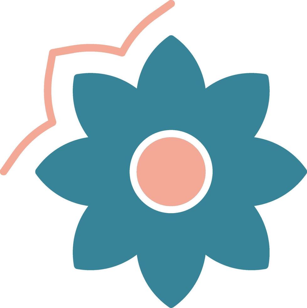 Flower Glyph Two Color Icon vector