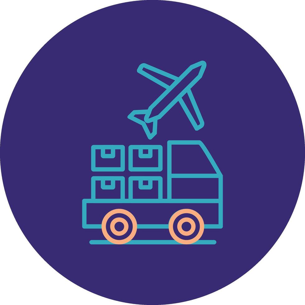 Logistic Service Provider Line Two Color Circle Icon vector