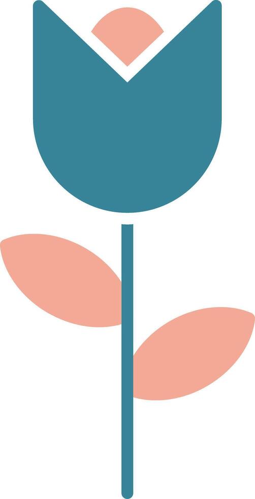 Tulip Glyph Two Color Icon vector