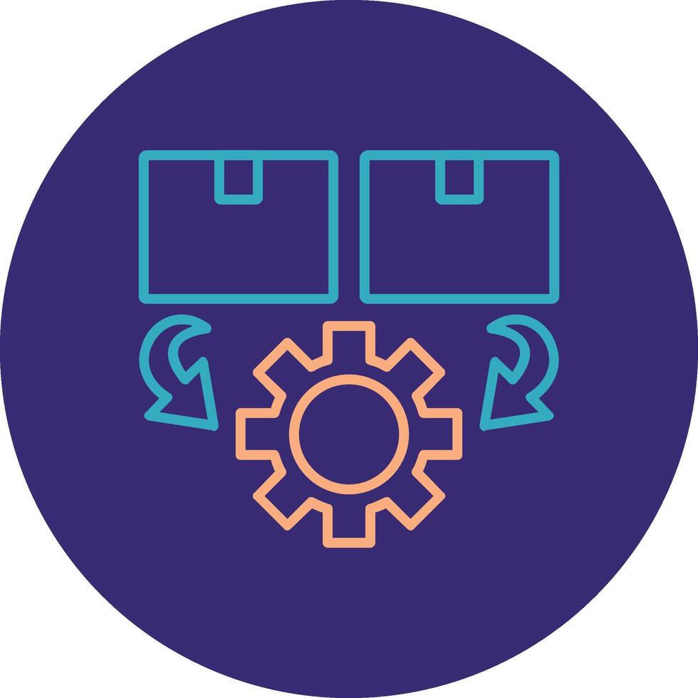 Order Processing Line Two Color Circle Icon vector