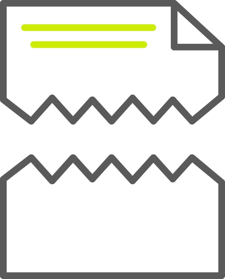 Ripped Line Two Color Icon vector