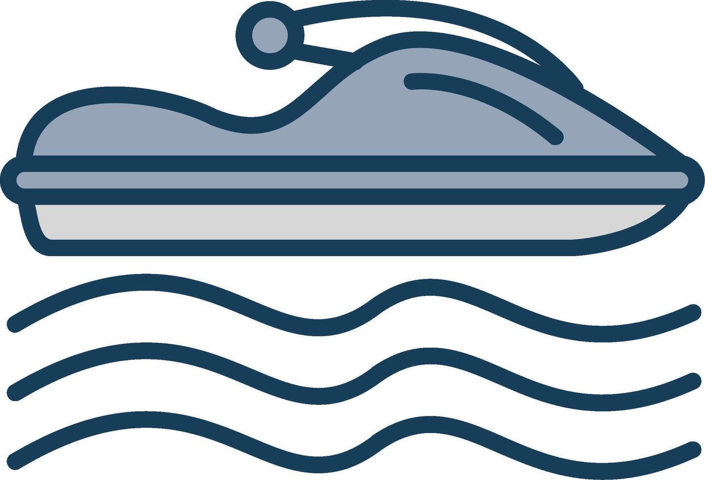 Jet Ski Line Filled Grey Icon vector