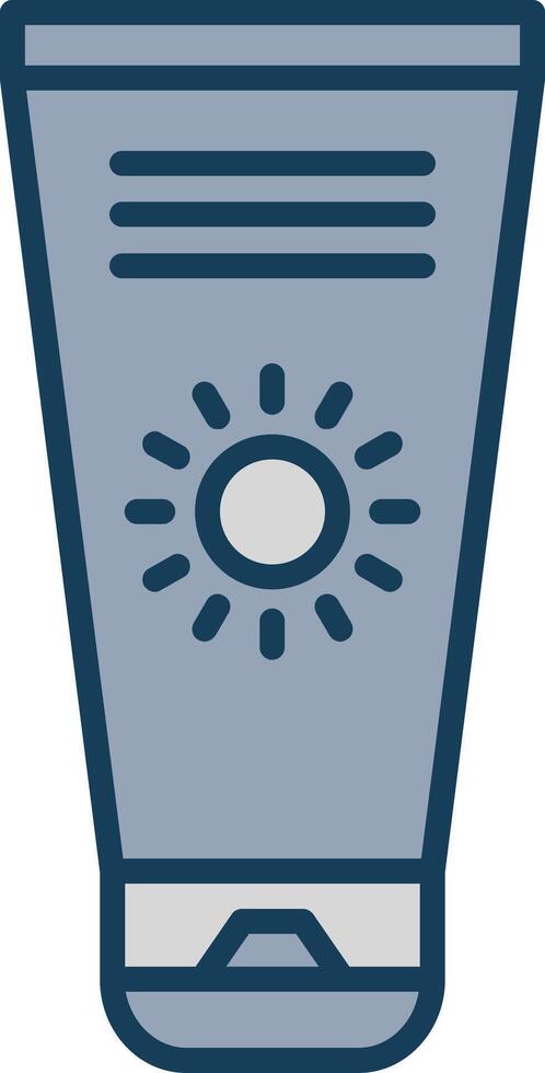 Sun Cream Line Filled Grey Icon vector