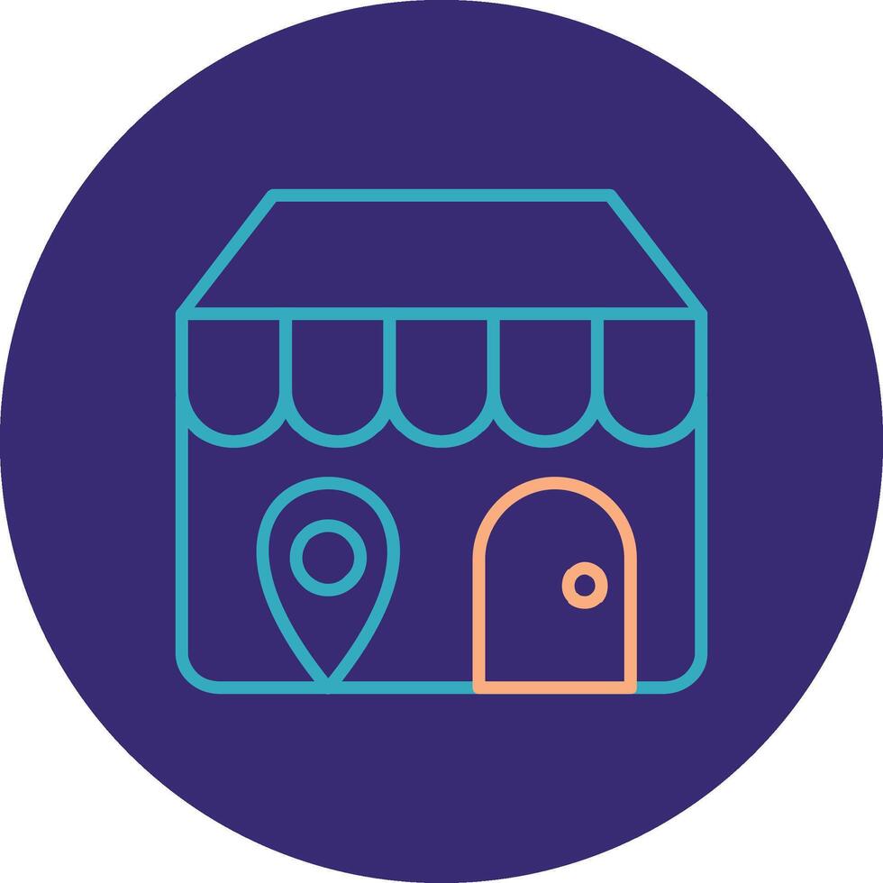 Store Locator Line Two Color Circle Icon vector