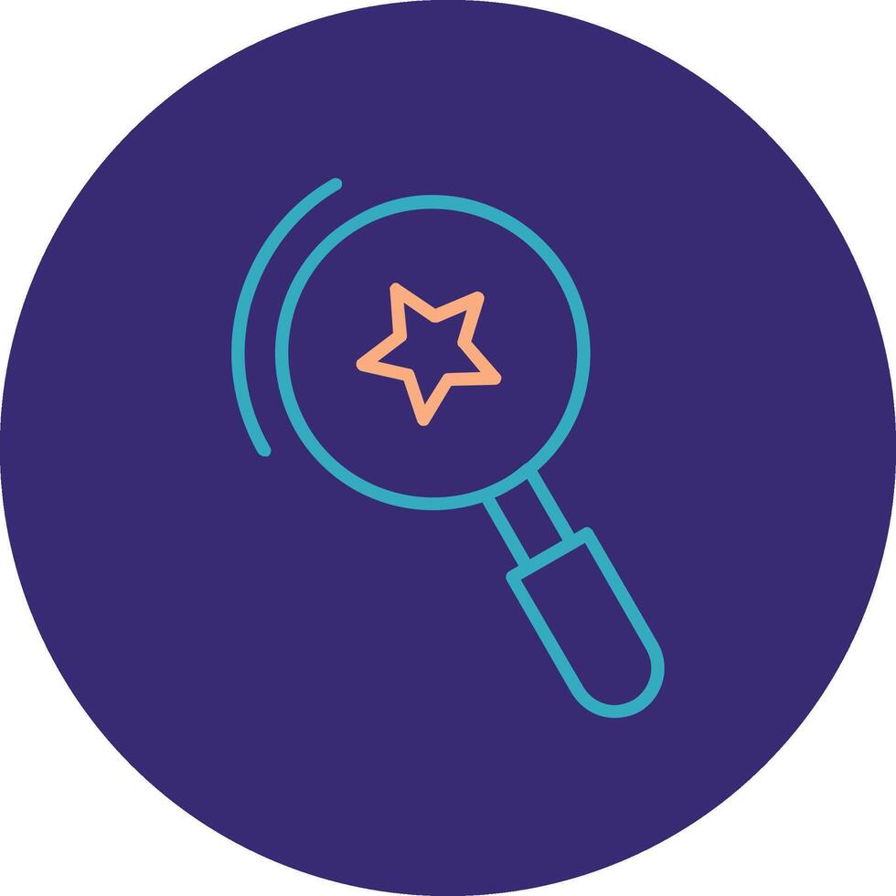 Search Line Two Color Circle Icon vector