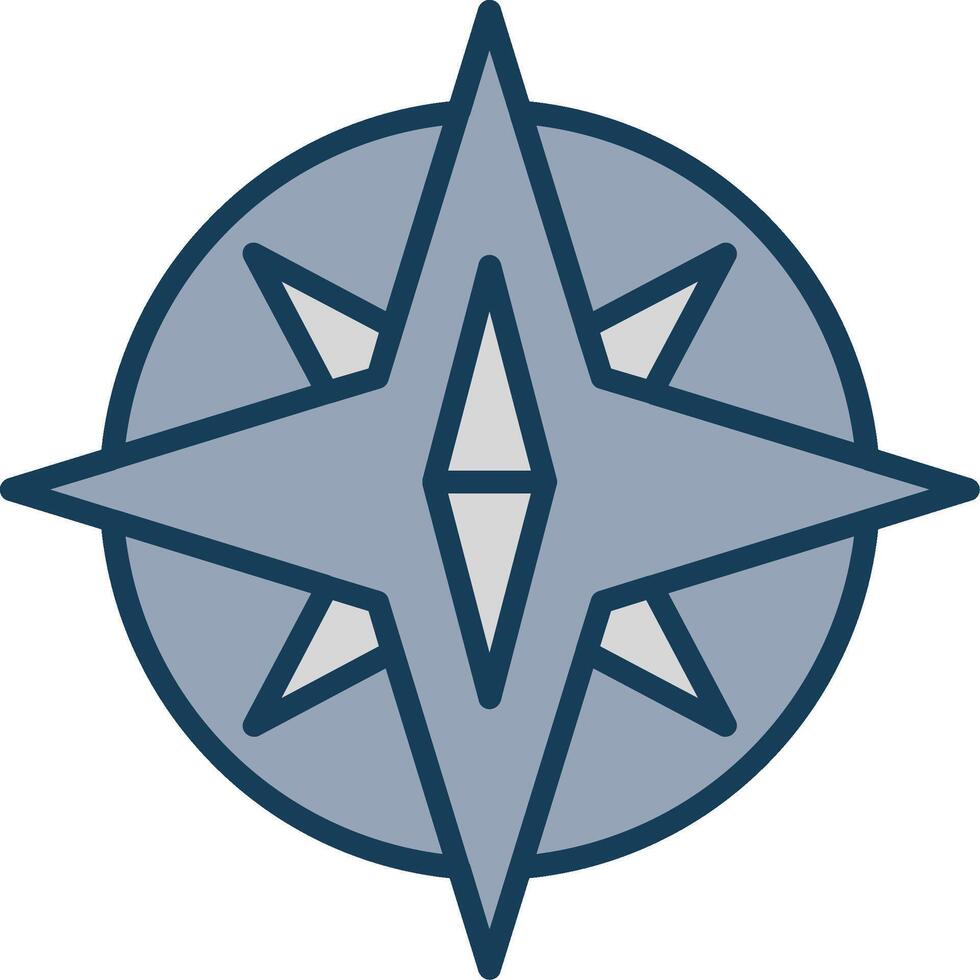 Compass Line Filled Grey Icon vector
