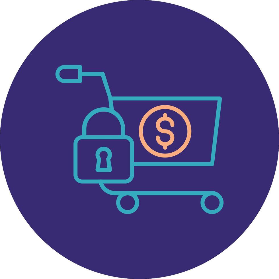 seguro en línea dos color circulo compras línea dos color circulo icono vector