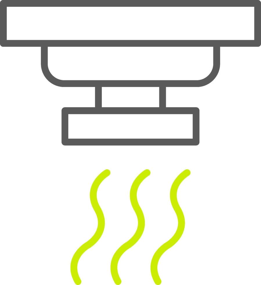 icono de dos colores de la línea del detector de humo vector