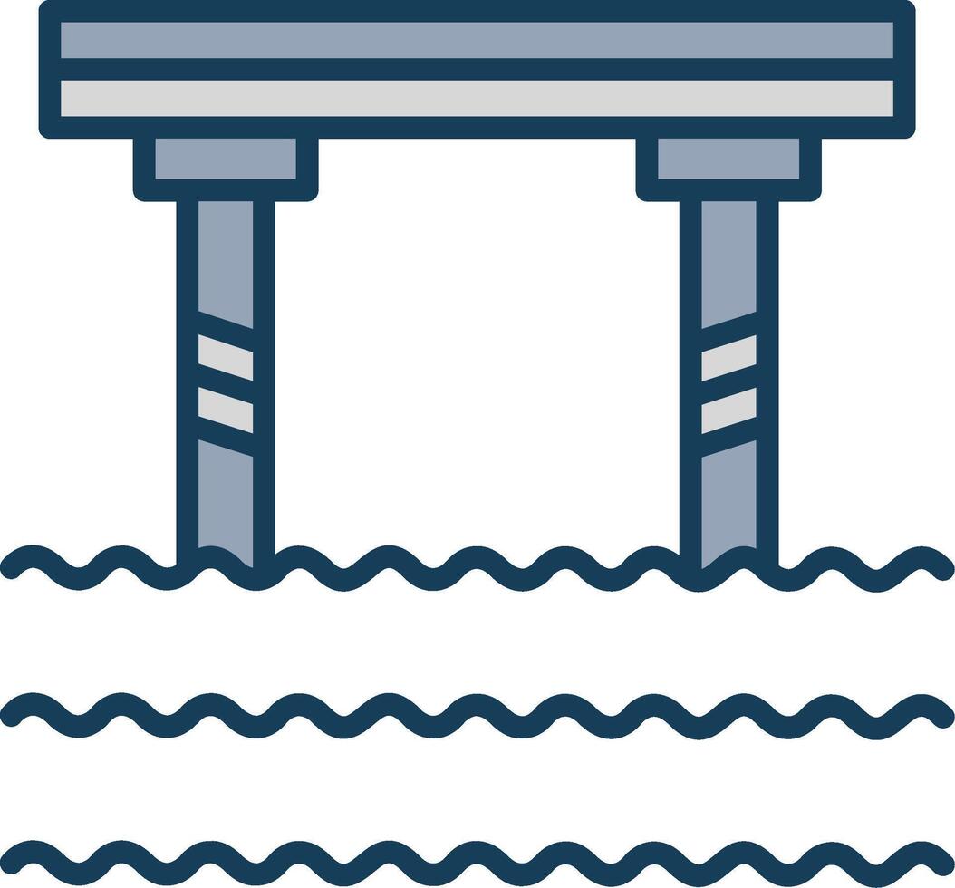 Bridge Line Filled Grey Icon vector