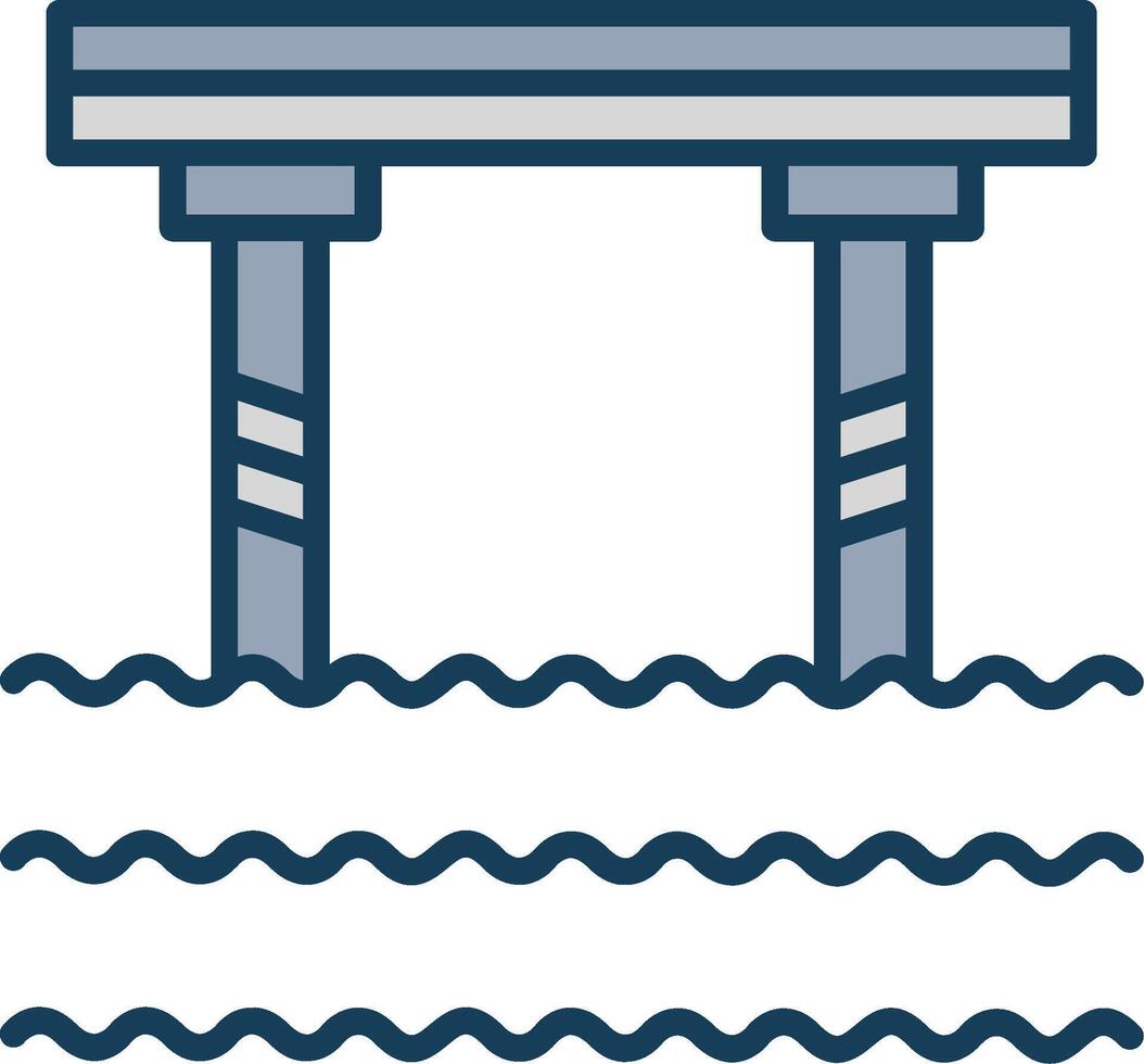 puente línea lleno gris icono vector