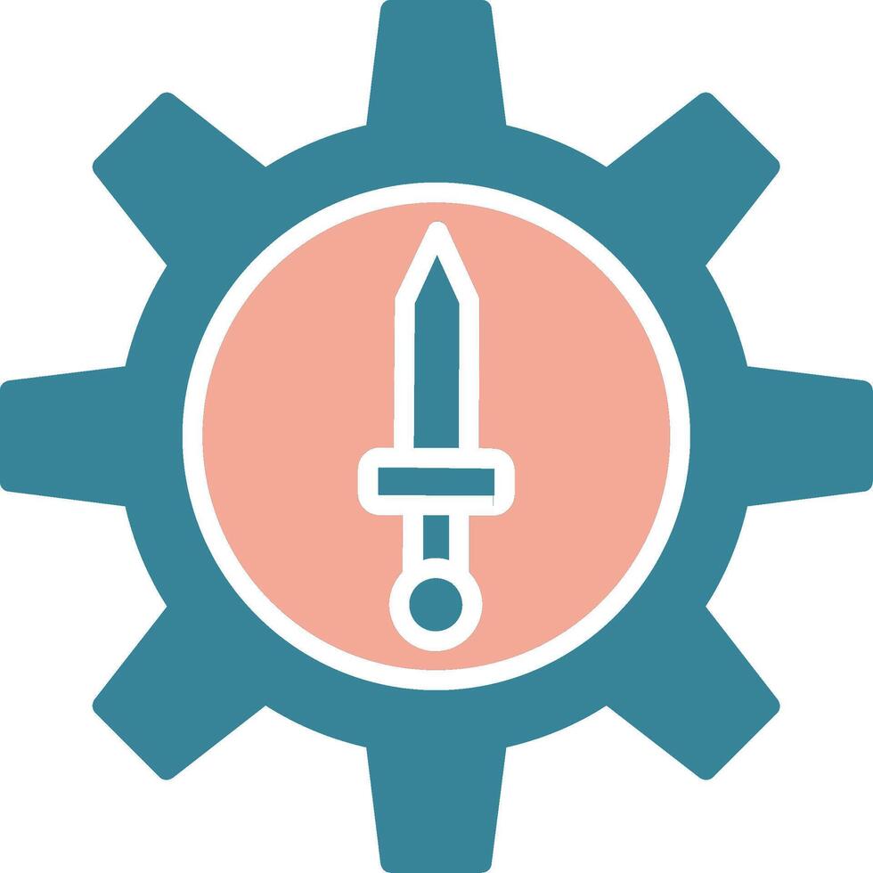 Attack Glyph Two Color Icon vector