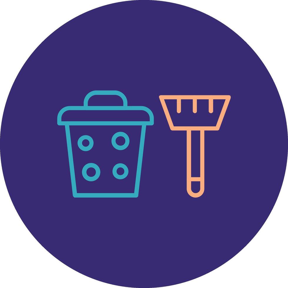 Cleaning Equipment Line Two Color Circle Icon vector