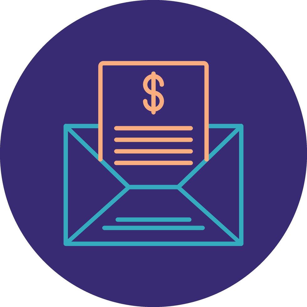 Mailing Lists Line Two Color Circle Icon vector