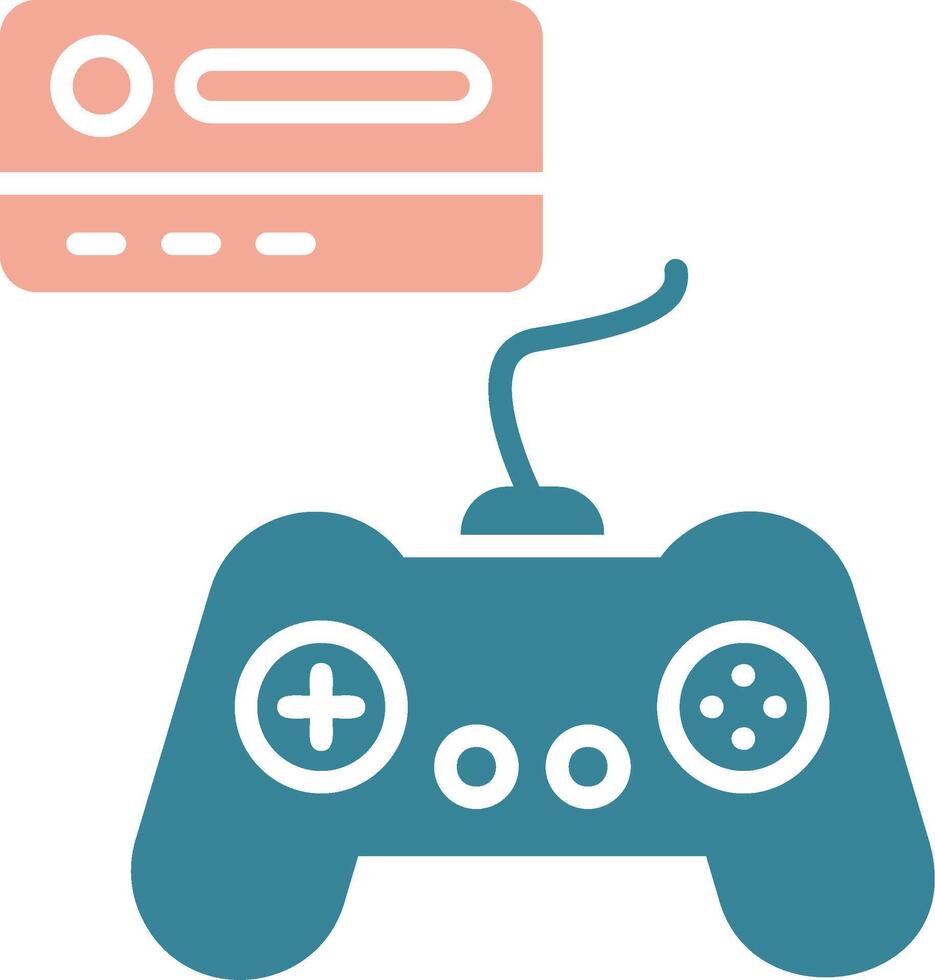 Gaming Console Glyph Two Color Icon vector