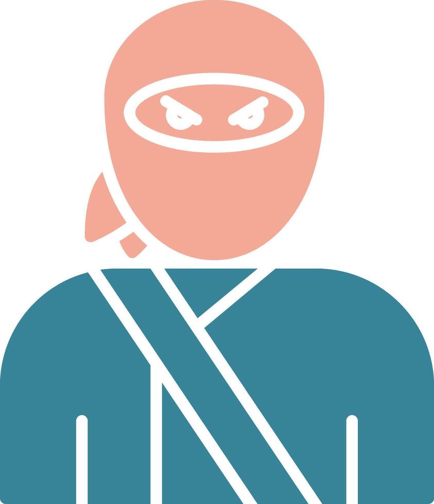 Ninja Glyph Two Color Icon vector