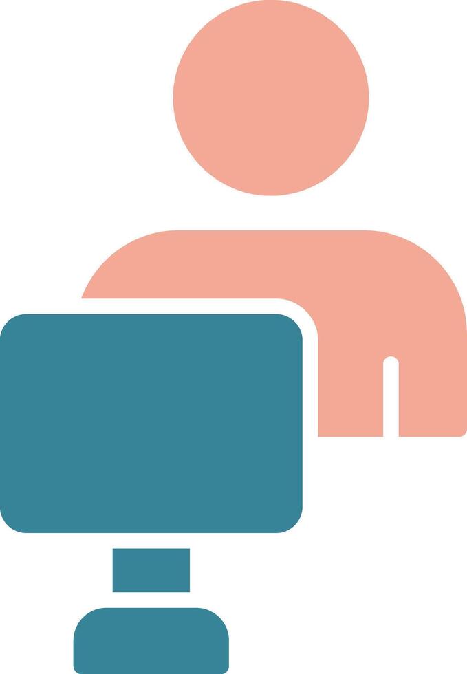 Gamer Glyph Two Color Icon vector