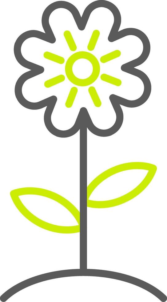 Flower Line Two Color Icon vector