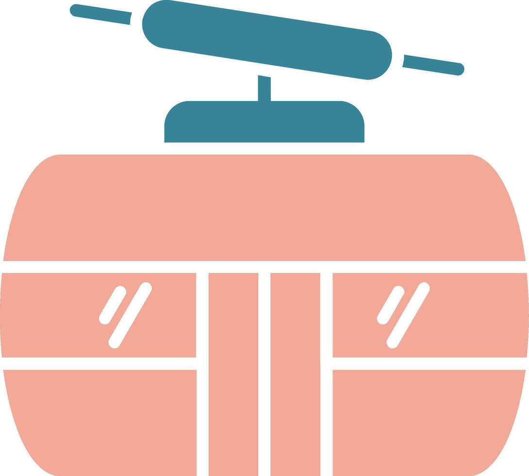 Cableway Glyph Two Color Icon vector