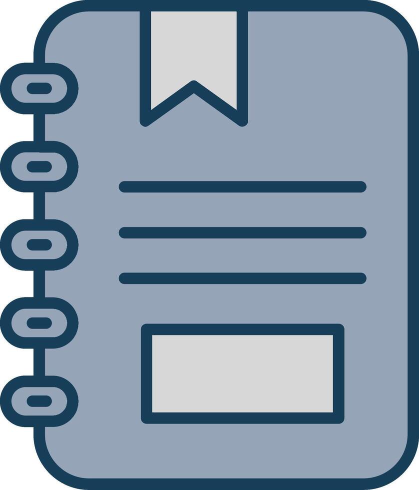 Notebook Line Filled Grey Icon vector