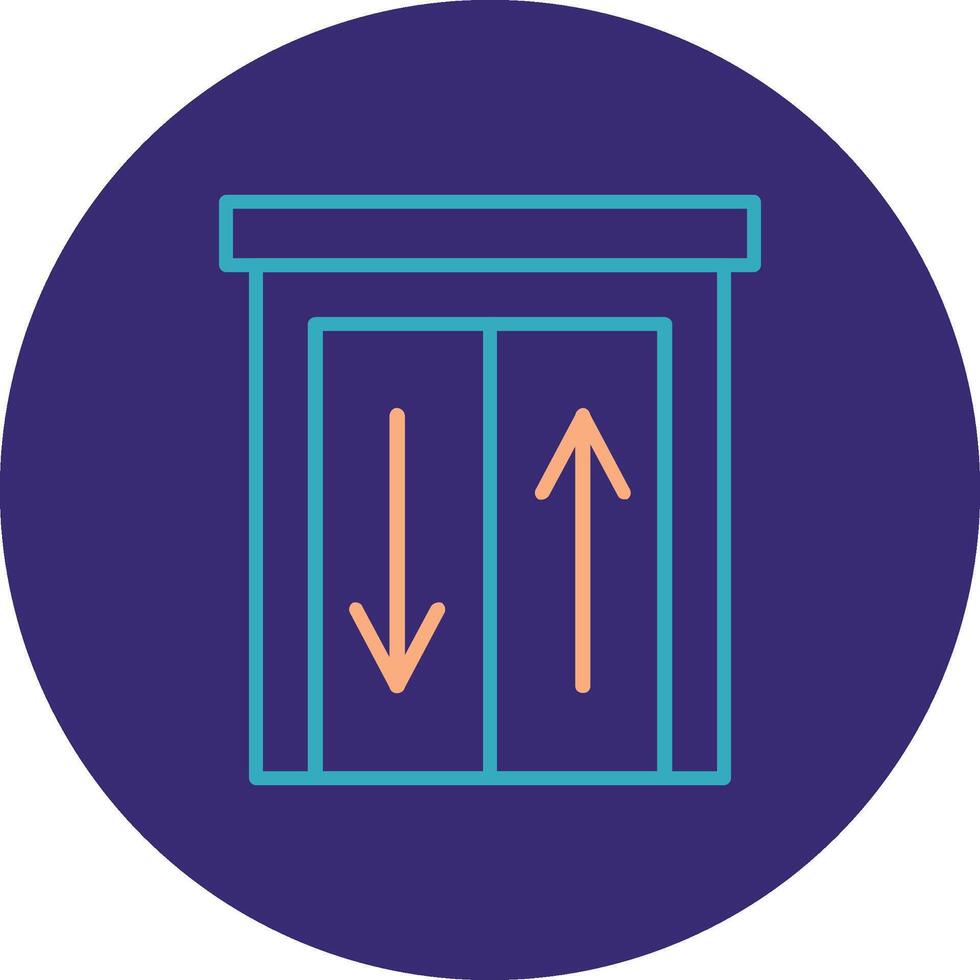 Elevator Line Two Color Circle Icon vector