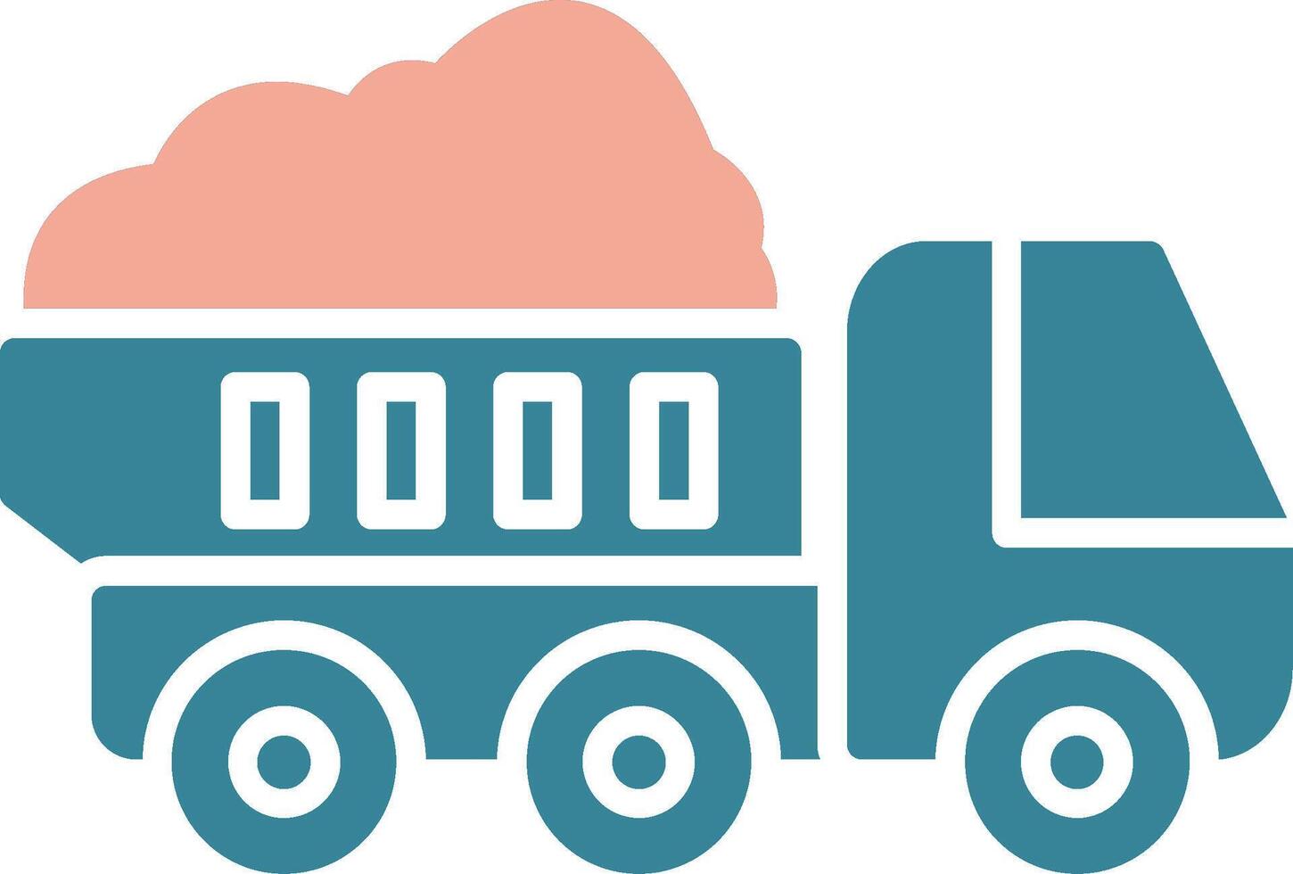 Dumper Truck Glyph Two Color Icon vector
