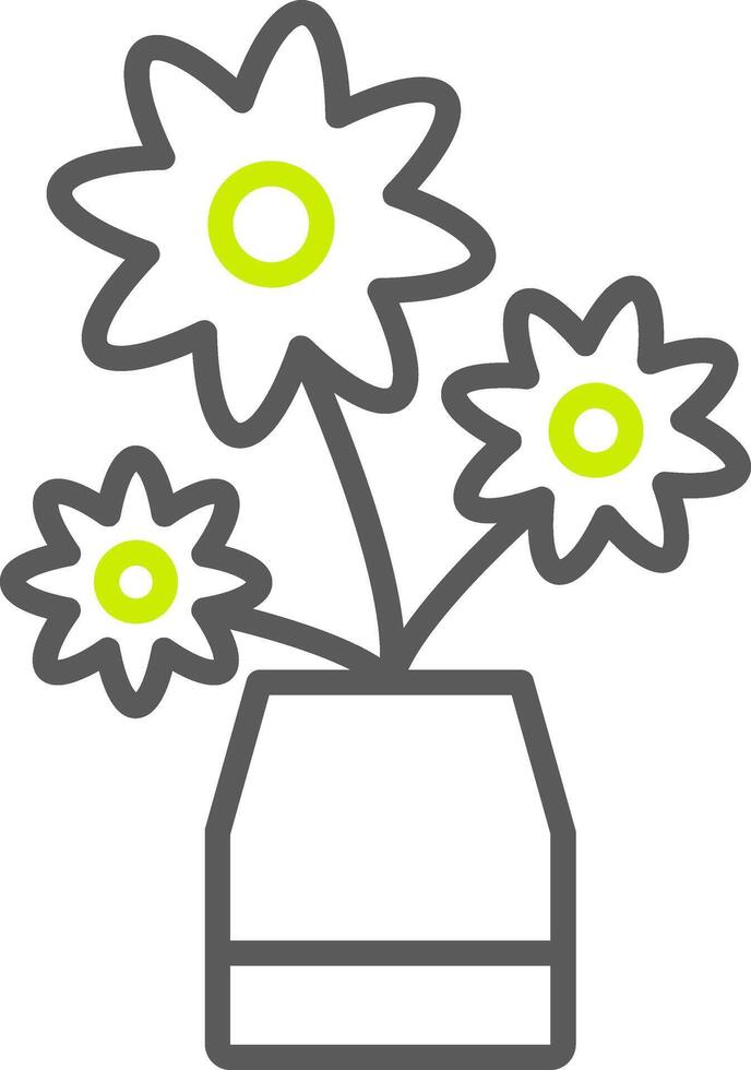 Flower Line Two Color Icon vector