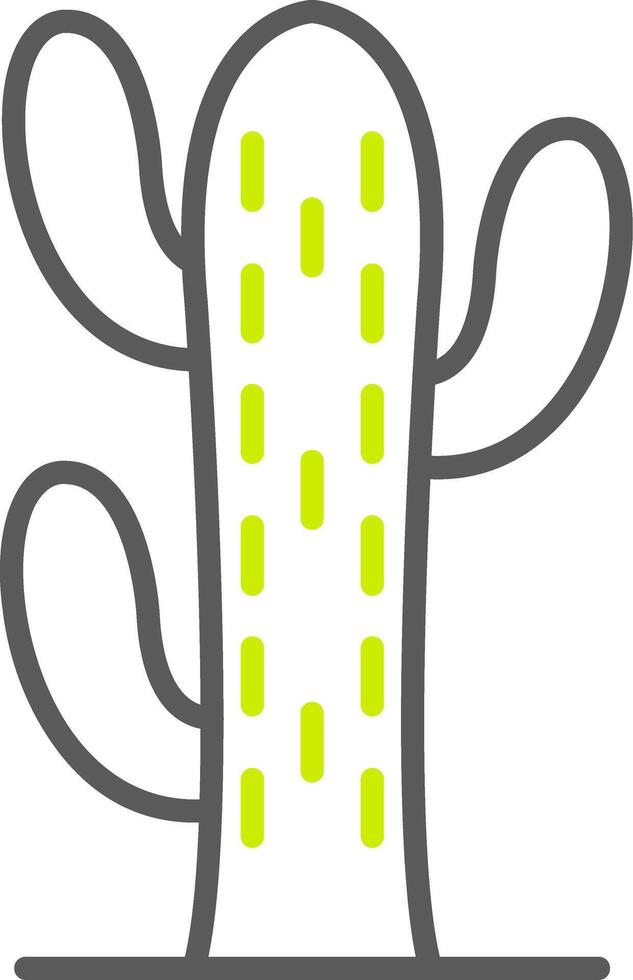 icono de dos colores de la línea de cactus vector