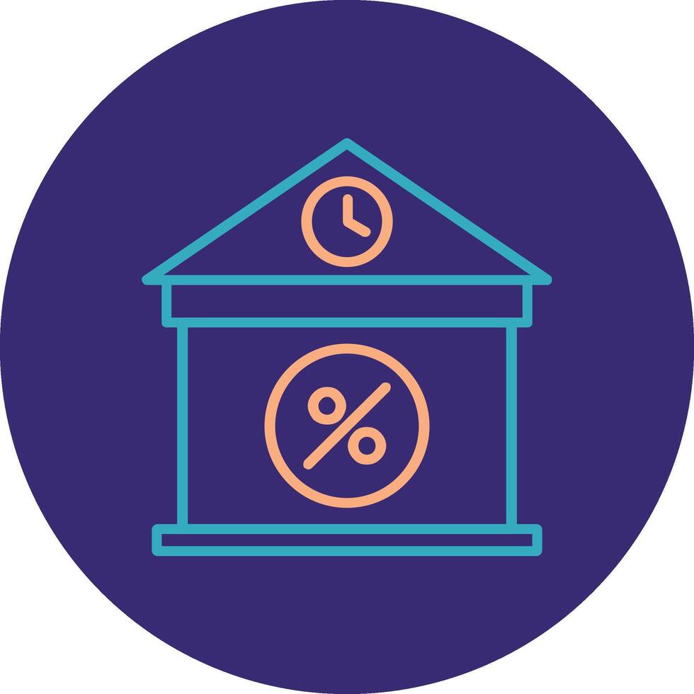 Interest Line Two Color Circle Icon vector