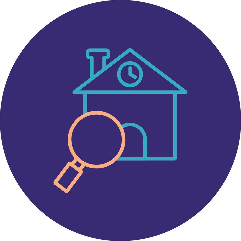 Find Home Line Two Color Circle Icon vector