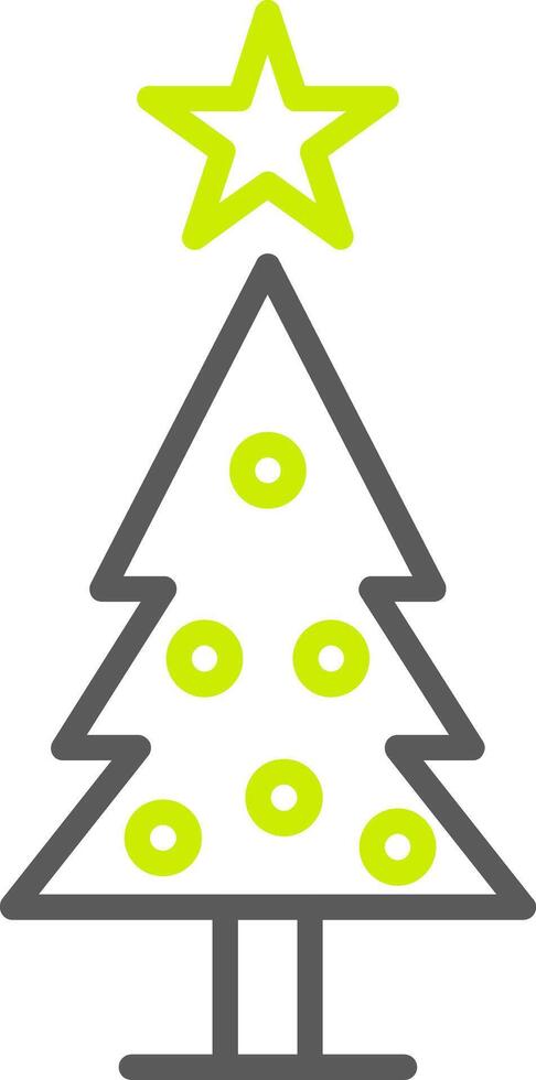 Christmas Tree Line Two Color Icon vector