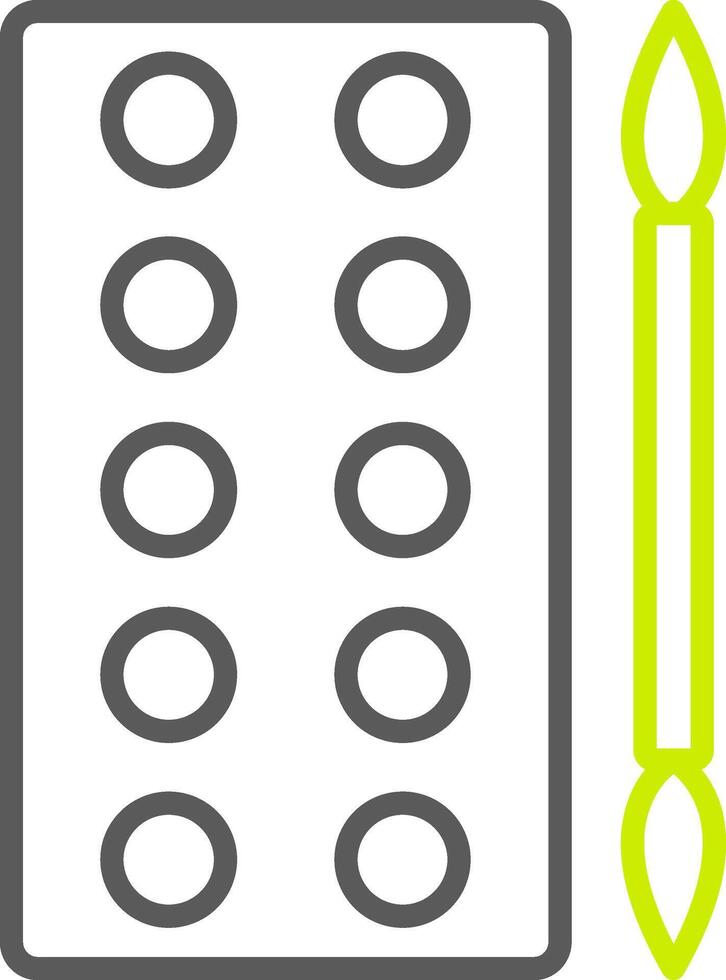 Eyeshadow Line Two Color Icon vector