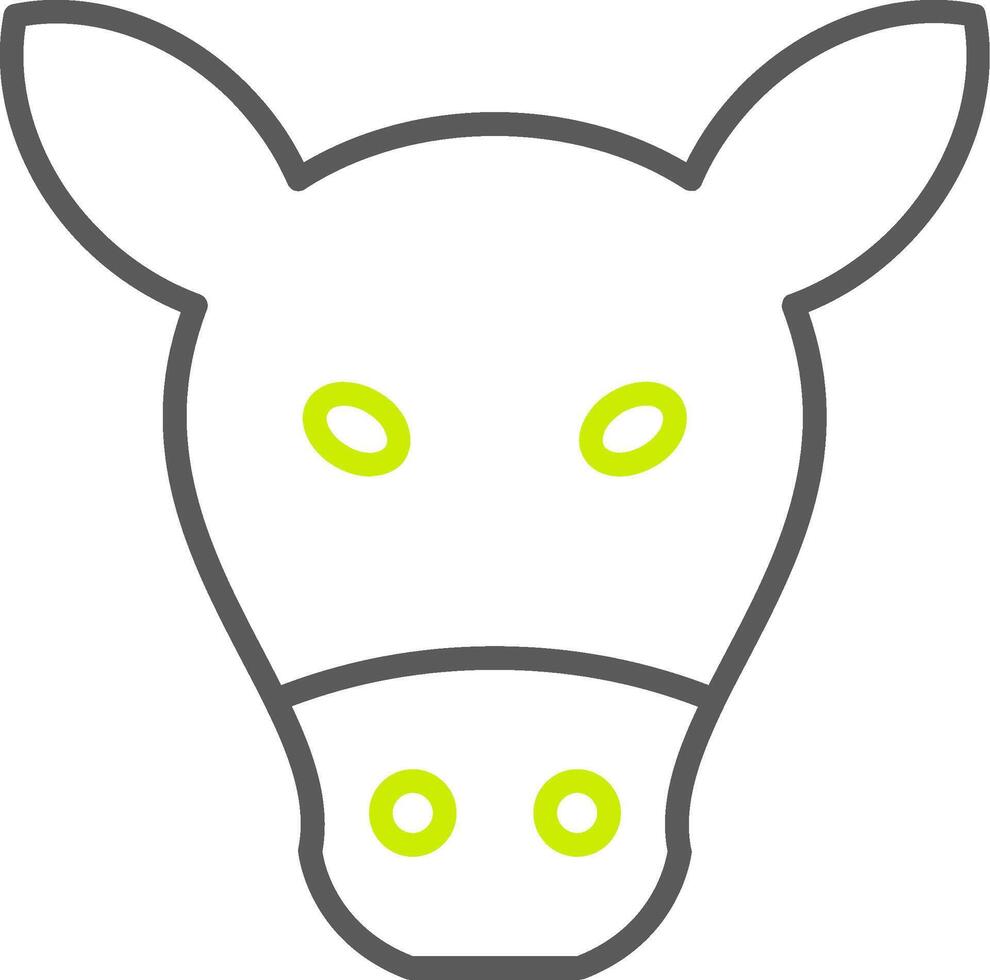 Cow Line Two Color Icon vector