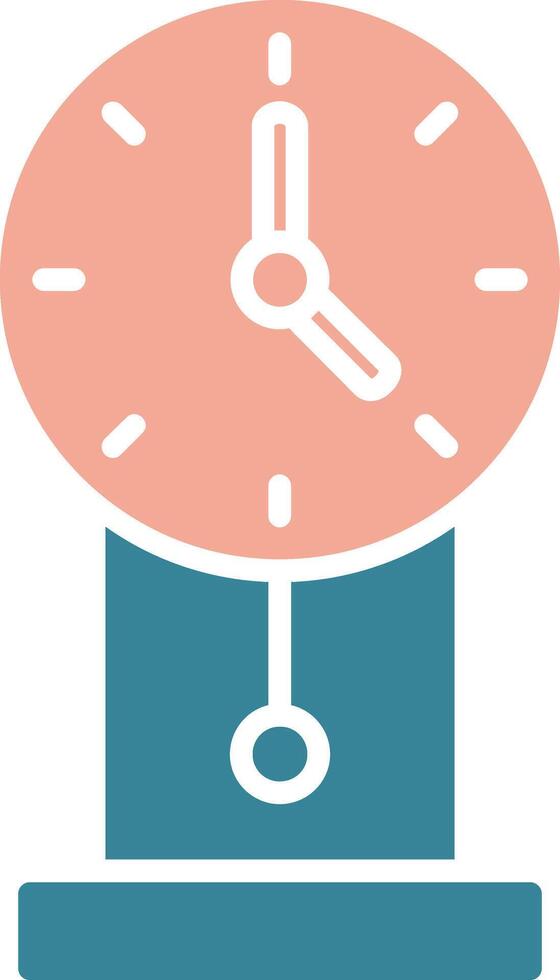 Clock Glyph Two Color Icon vector