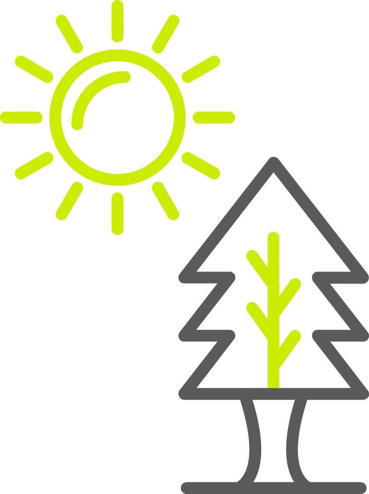 Sun Line Two Color Icon vector