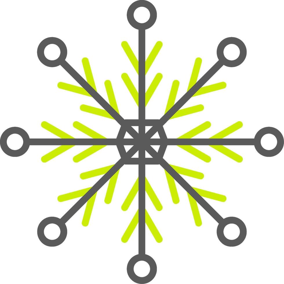 Snowflake Line Two Color Icon vector