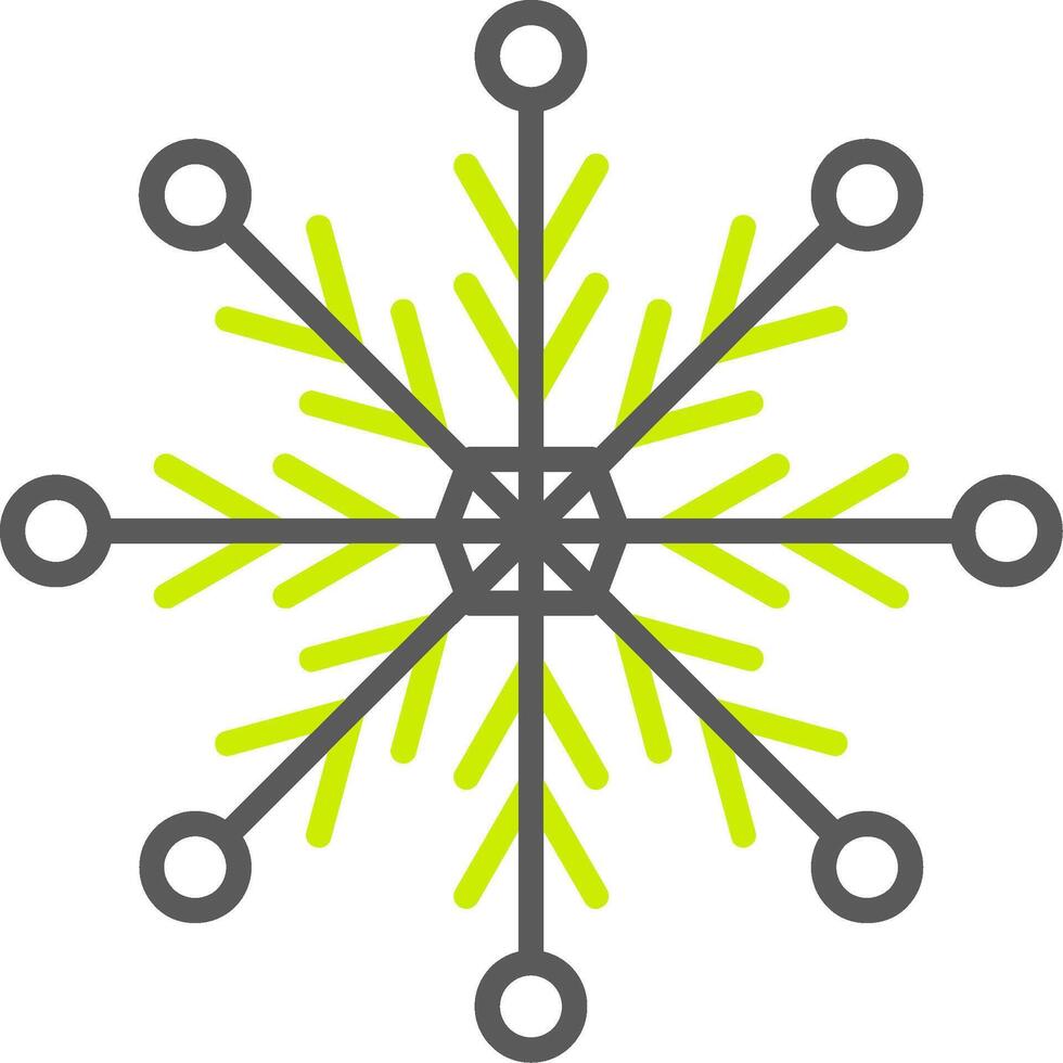 icono de dos colores de línea de copo de nieve vector