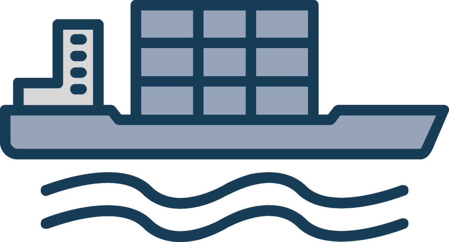 Bulk Carrier Line Filled Grey Icon vector
