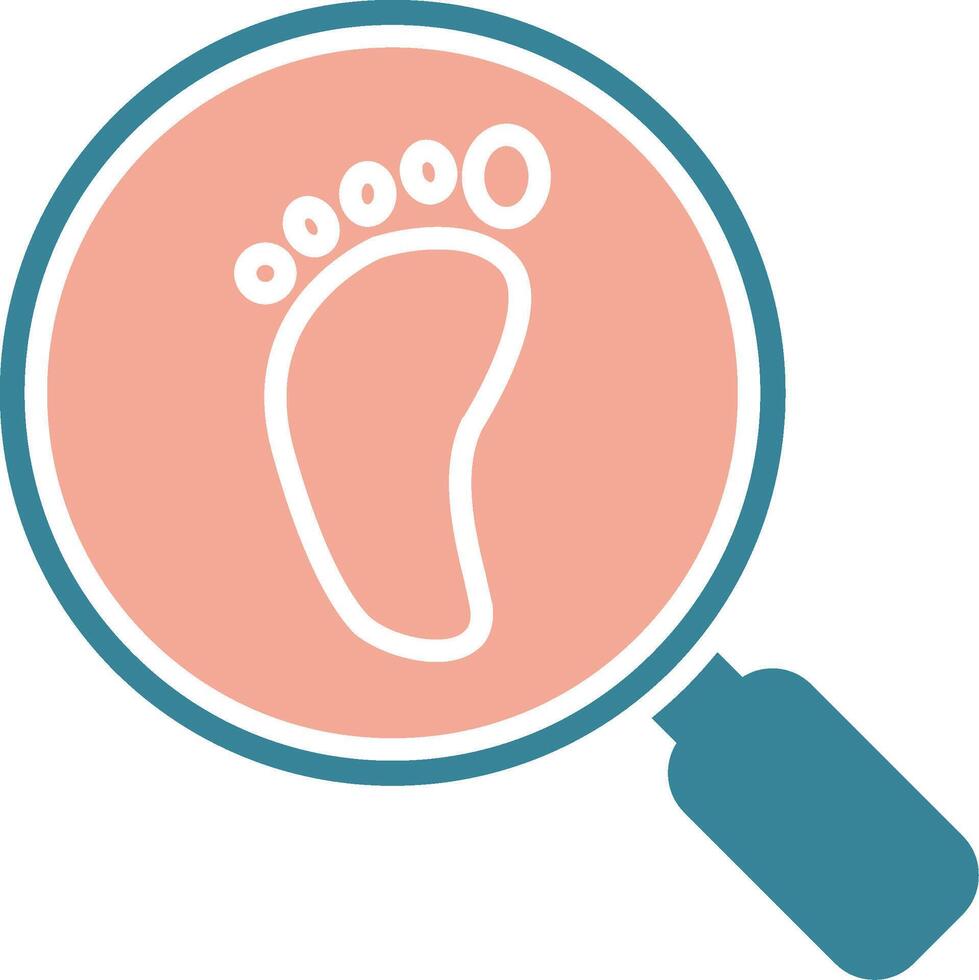 Footprint Glyph Two Color Icon vector