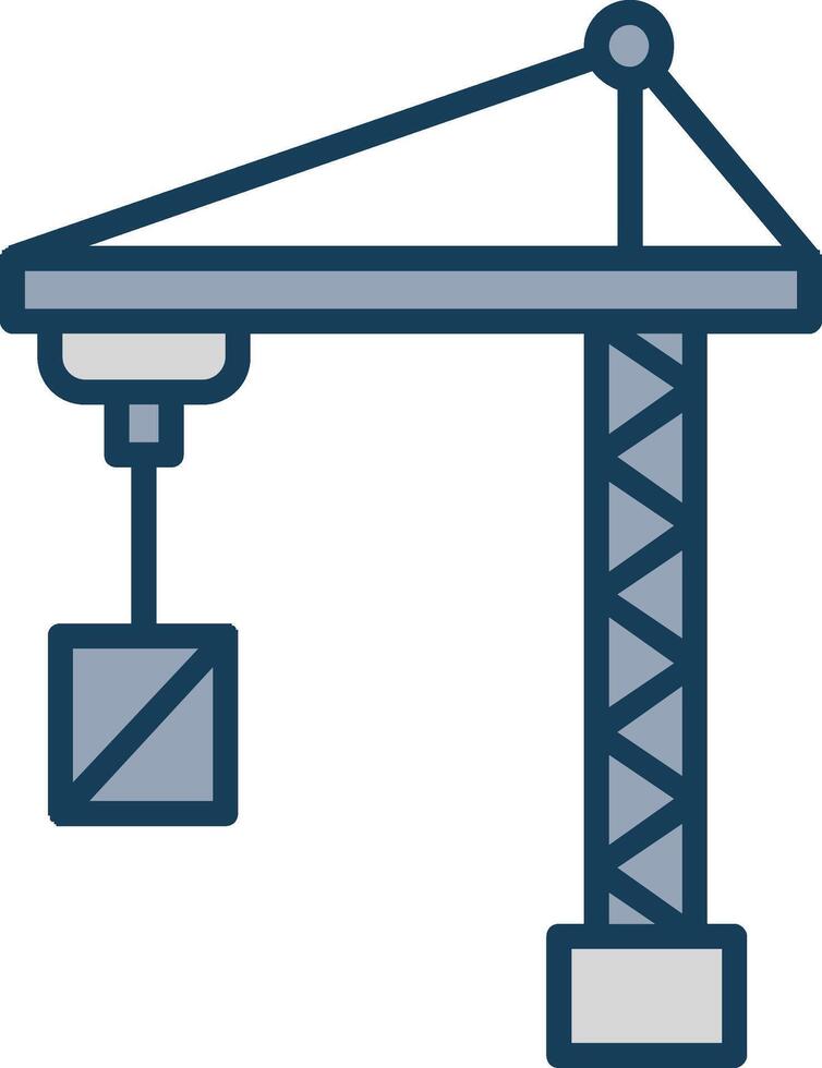 Port Crane Line Filled Grey Icon vector