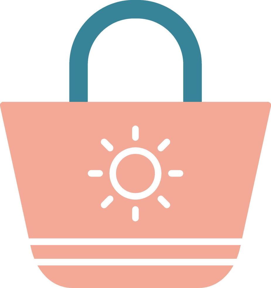 Beach Bag Glyph Two Color Icon vector