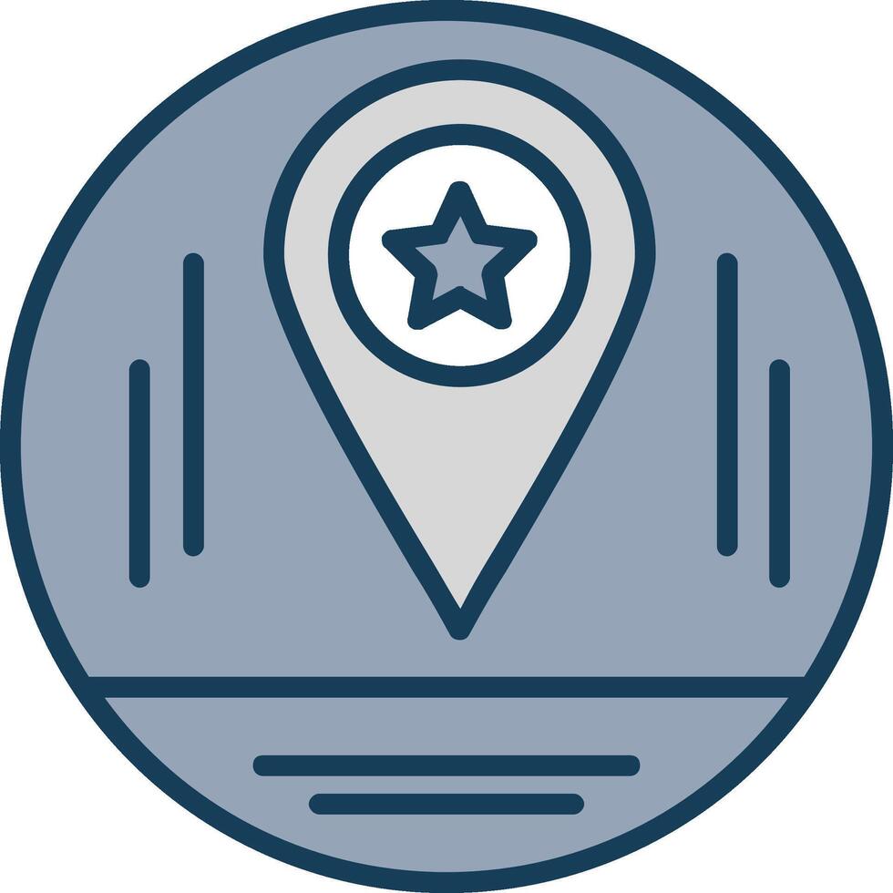 Map Marker Line Filled Grey Icon vector