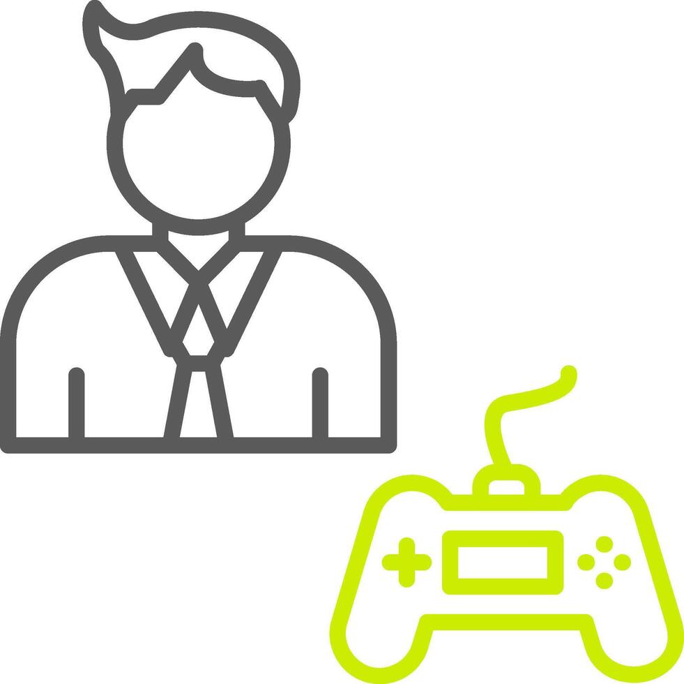 Gamer Line Two Color Icon vector