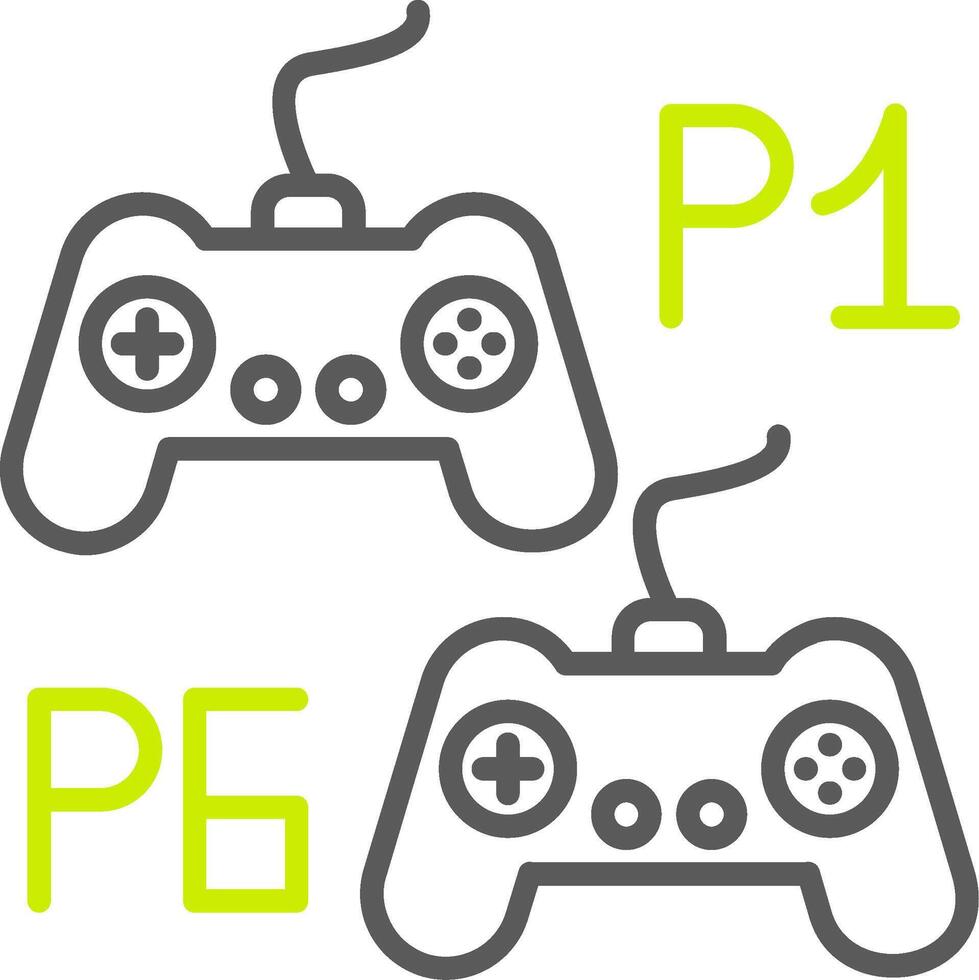 Player Versus Player Line Two Color Icon vector