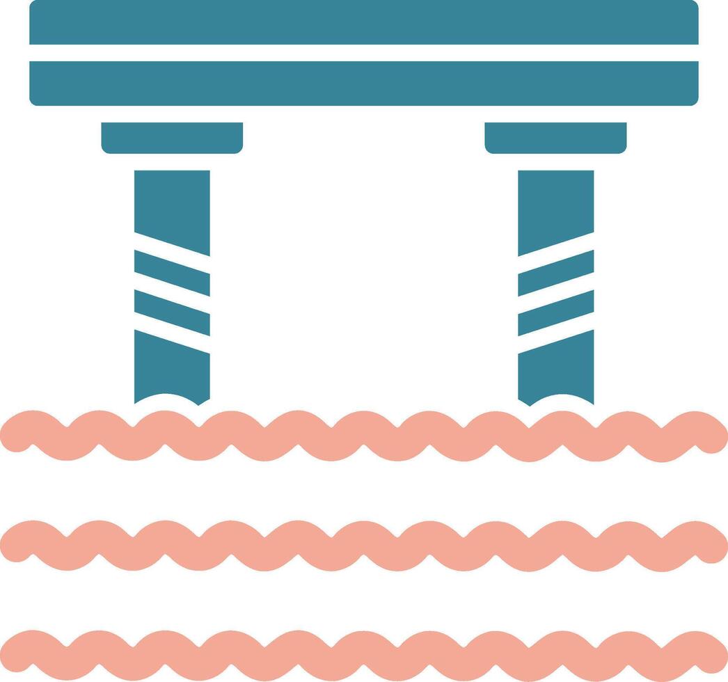 Bridge Glyph Two Color Icon vector