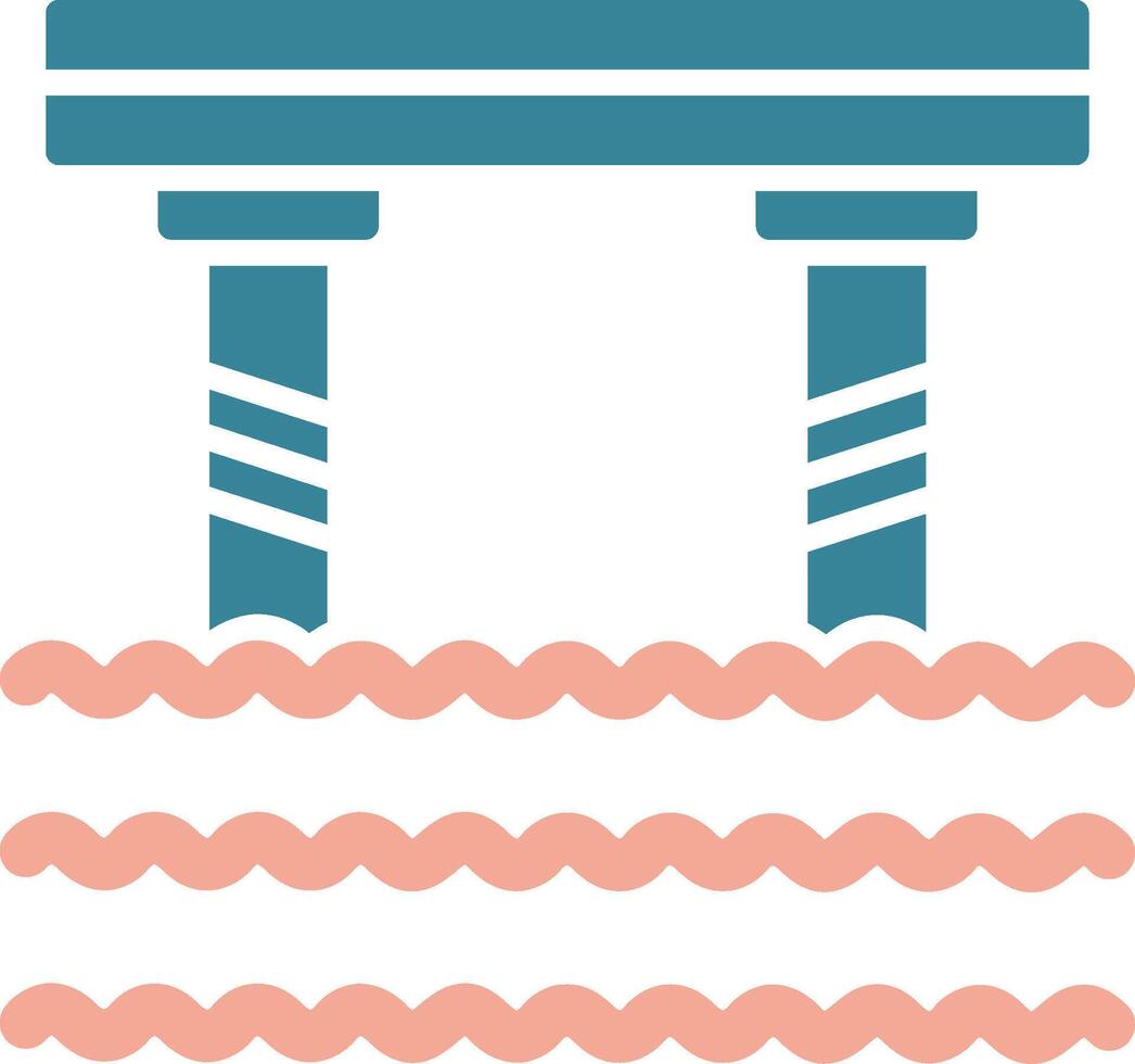 Bridge Glyph Two Color Icon vector